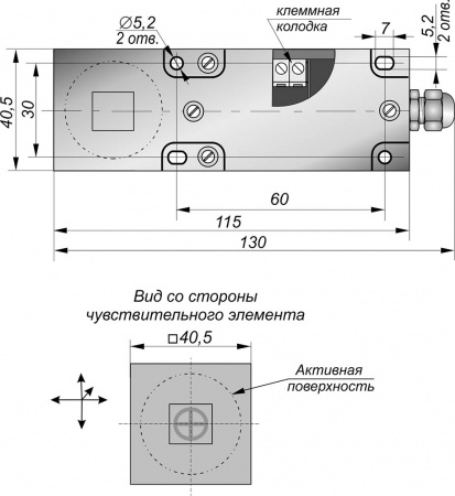 Датчик бесконтактный индуктивный взрывобезопасный стандарта "NAMUR" SNI 400-20-PL-K